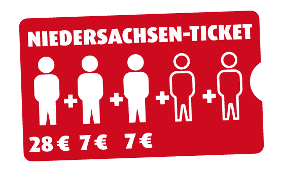 Niedersachsen-Ticket 3 Personen